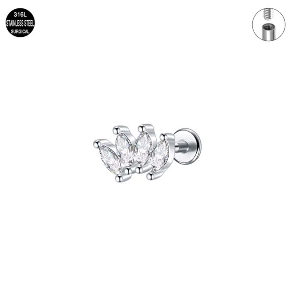 Labret GW z 4 kryształami