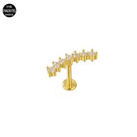 Złoty labret GW kryształowy łuk - obrazek 1