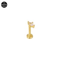 Złoty labret GW mini kryształek - obrazek 1