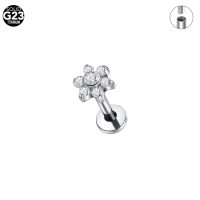 Tytanowy Flower Labret GW - obrazek 1