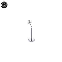 Tytanowy labret Push-In 3 kulki - obrazek 1