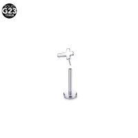 Tytanowy labret Push-In krzyż - obrazek 1